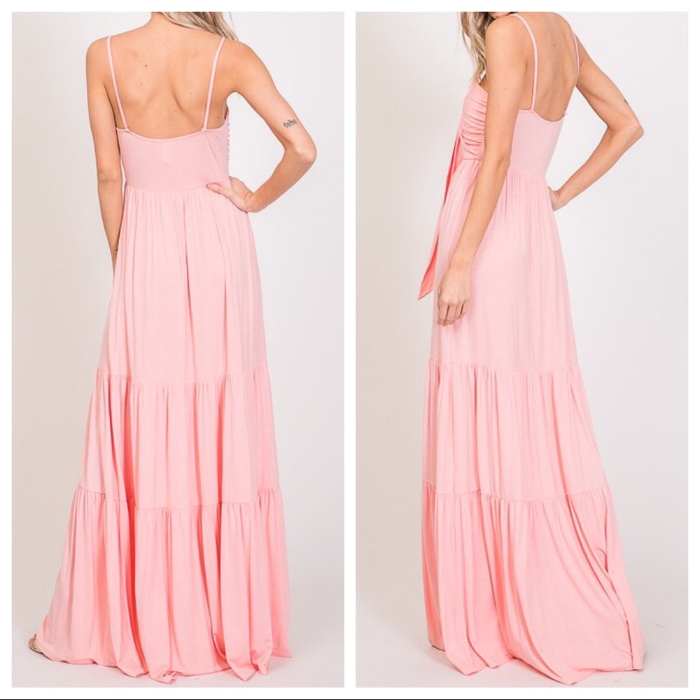 CLEARANCE-FIRM‼️Knot Over You Maxi-Pink - Picture 3 of 6